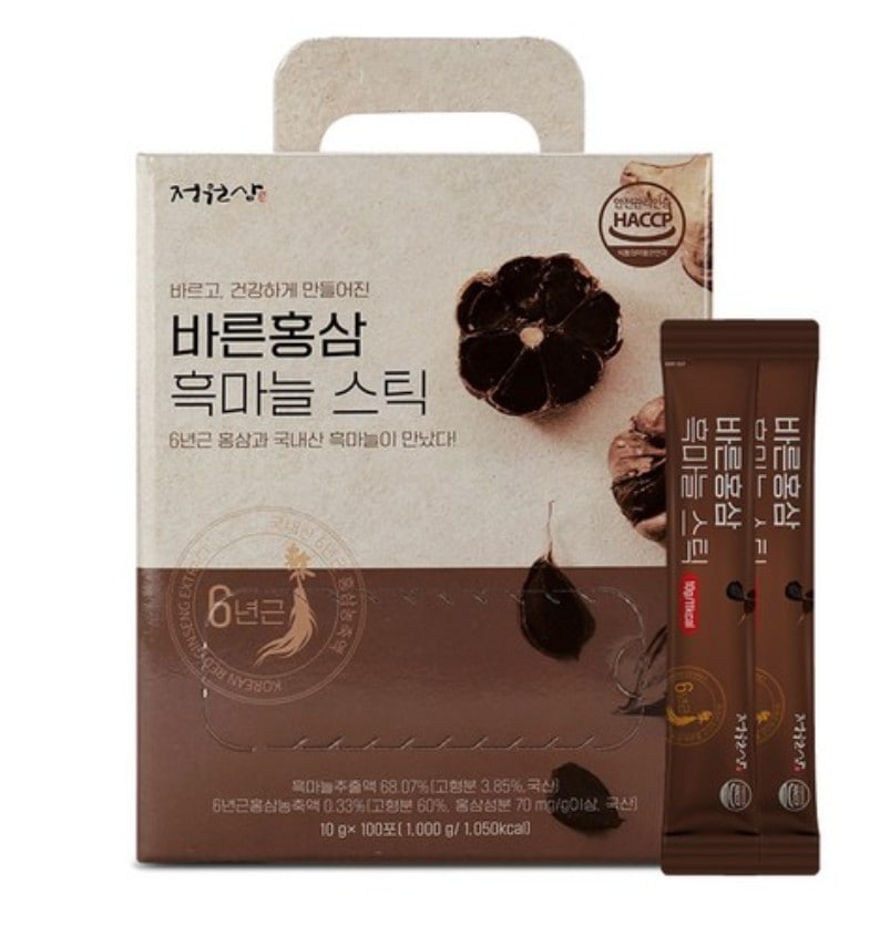 正しい紅参 黒ニンニク スティック 100包 6年根 紅参濃縮液 発酵 黒ニンニク 疲労改善