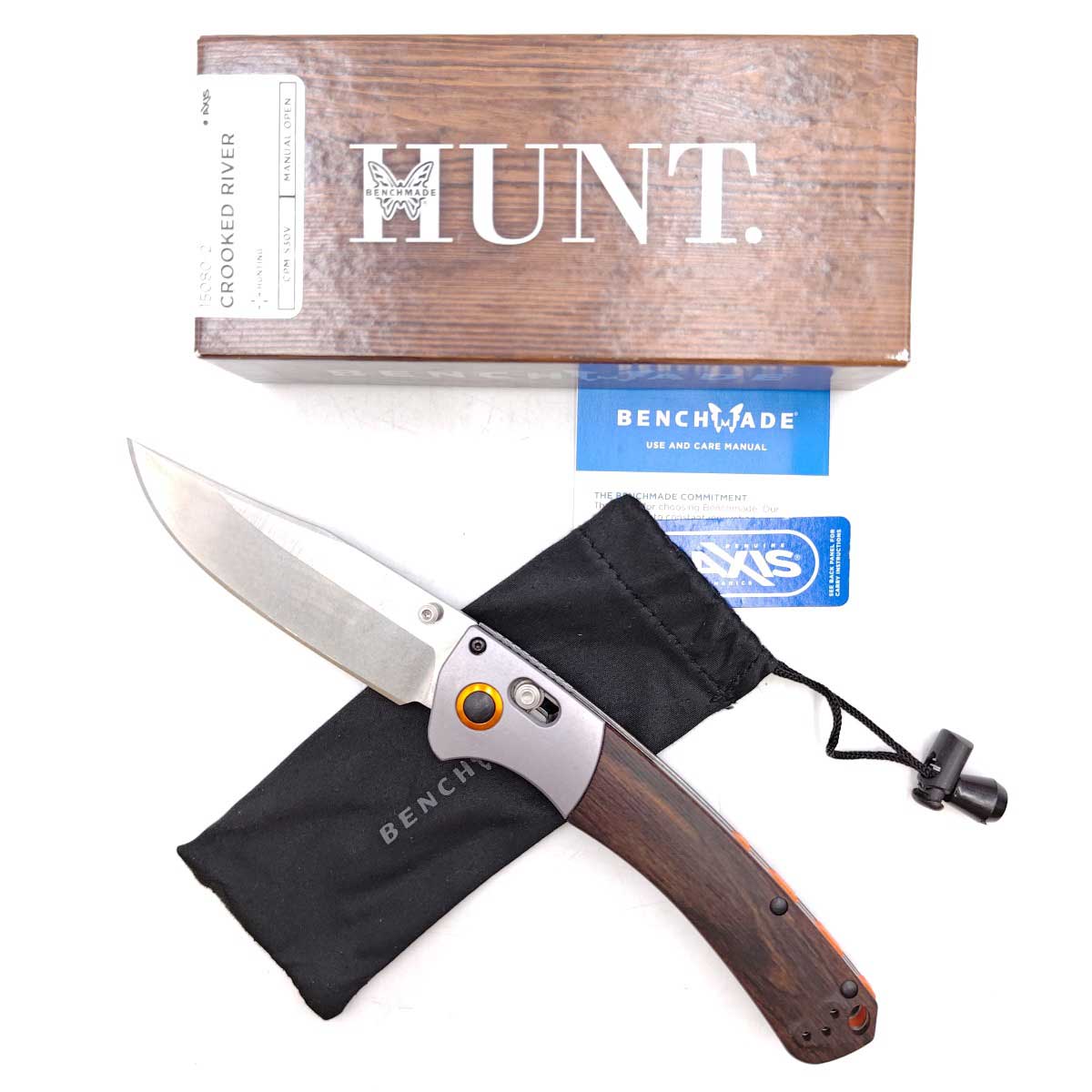【中古】BENCHMADE ベンチメイド HUNT ハント CROOKED RIVER クルックドリバー 15080-2