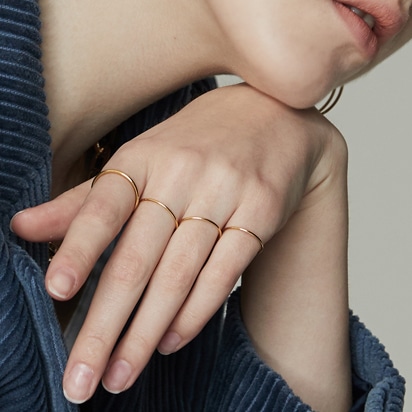 デイリー シルバー レイヤード リング／Daily Silver Layered Ring／指輪／韓国アクセサリー／韓国スタイル