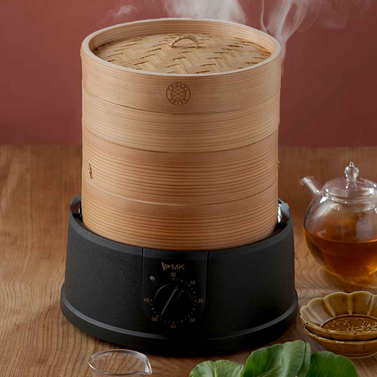 電気せいろ TEGARU=SEIRO 21cm 蒸し器 蒸籠 セイロ 蒸篭 蒸し せいろ 調理家電 蒸し板 蒸しカゴ 蒸しかご せいろ2段 延長輪 タイマー付き 蒸し料理 蒸し調理