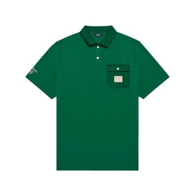 本物のMalbon Golf[バケーションクラブ] ジョビス ソリッドポログリーン（メンズ）