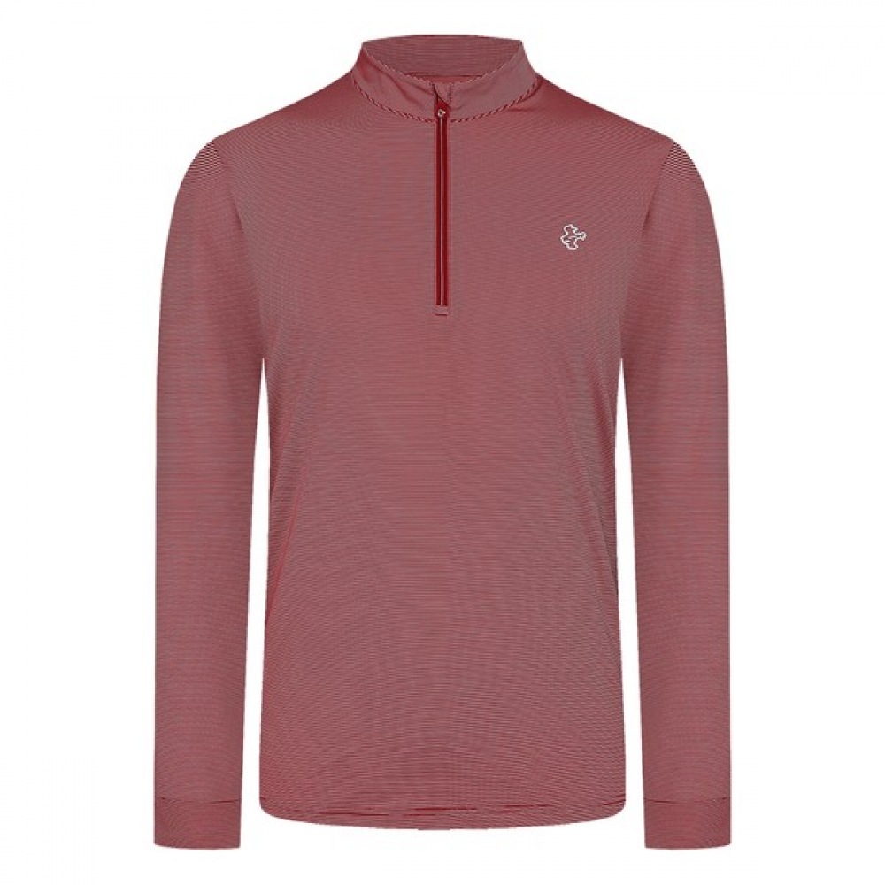 [ルイカステル] メンズアイルカストライプ1/2ジップTシャツ（クール）