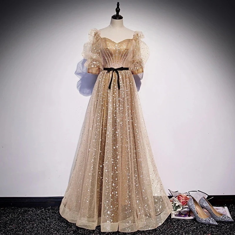 【1-3日出荷】ドレス ワンピース パーティー ゴールド ロング シルエット美しい 発表会 結婚式 ドレス お呼ばれパーティー ドレス