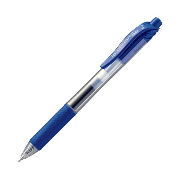 （まとめ） TANOSEE ノック式ゲルインクボールペン ニードルタイプ 0.5mm 青 1本 100セット