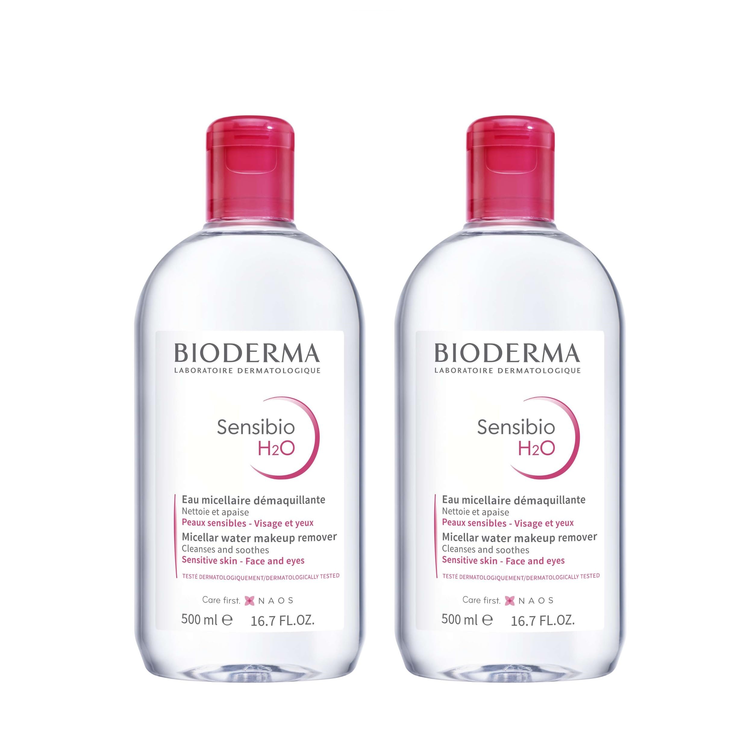 【正規品】ビオデルマ（Bioderma）サンシビオ エイチツーオー D（H2O） 500mL×2本セット 敏感肌用 クレンジング水（大容量 洗顔 メイク落とし クレンジングウォーター 敏感肌用 無香料