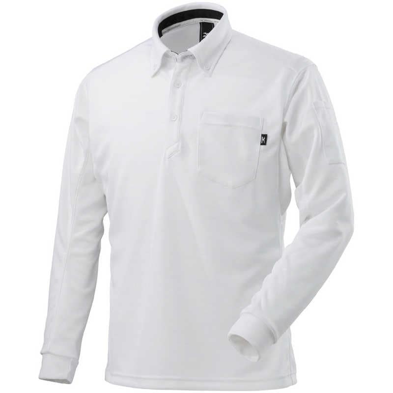 ミズノ　ワークボタンダウンポロシャツ(長袖)［ユニセックス］ 3XL-8 01：ホワイト　F2JA118101
