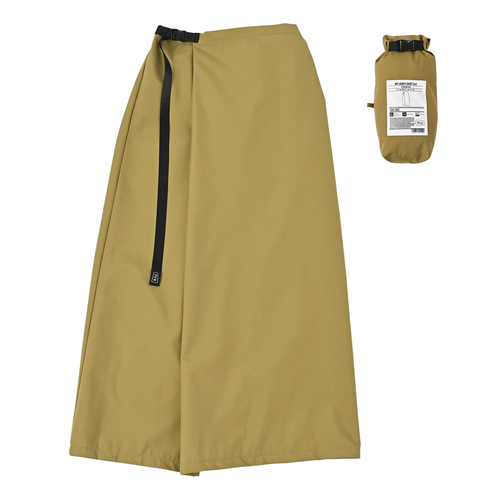 [キウ] ウォータープルーフロンジースカート 2ND WP LONGYI SKIRT 2ND 防水 撥水 はっ水 耐水 透湿 豪雨対応 雨対策 台風 梅雨 ロングスカート ラップスカート 調節 調整