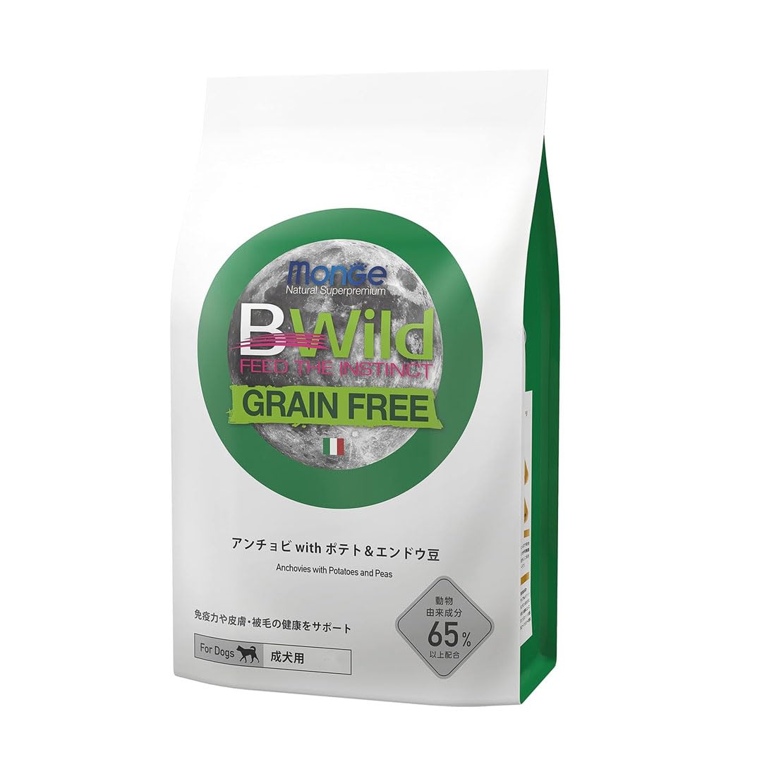 即日発送！ 【成犬用 イタリア製ドッグフード 3kg】BWild ビーワイルド アンチョビ with ポテト＆エンドウ豆 1歳～ グレインフリー ペットフード ドライフード 穀物不使用 総合栄養食 魚
