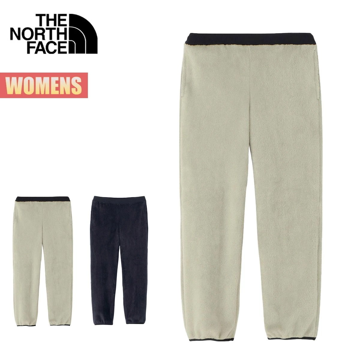 フリースパンツ レディース バーサミッドパンツ 保温 ワンポイント 刺繍ロゴ アウトドア シンプル カジュアル グレー ブラック NAW72481 2024 FW 秋冬 正規品