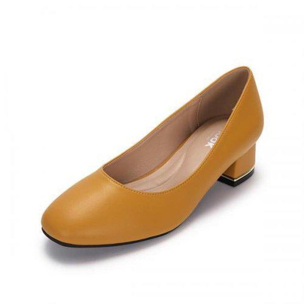 AK原州店 女性ドレスパンプスシューズ 4CM イエロー ブラック 422154