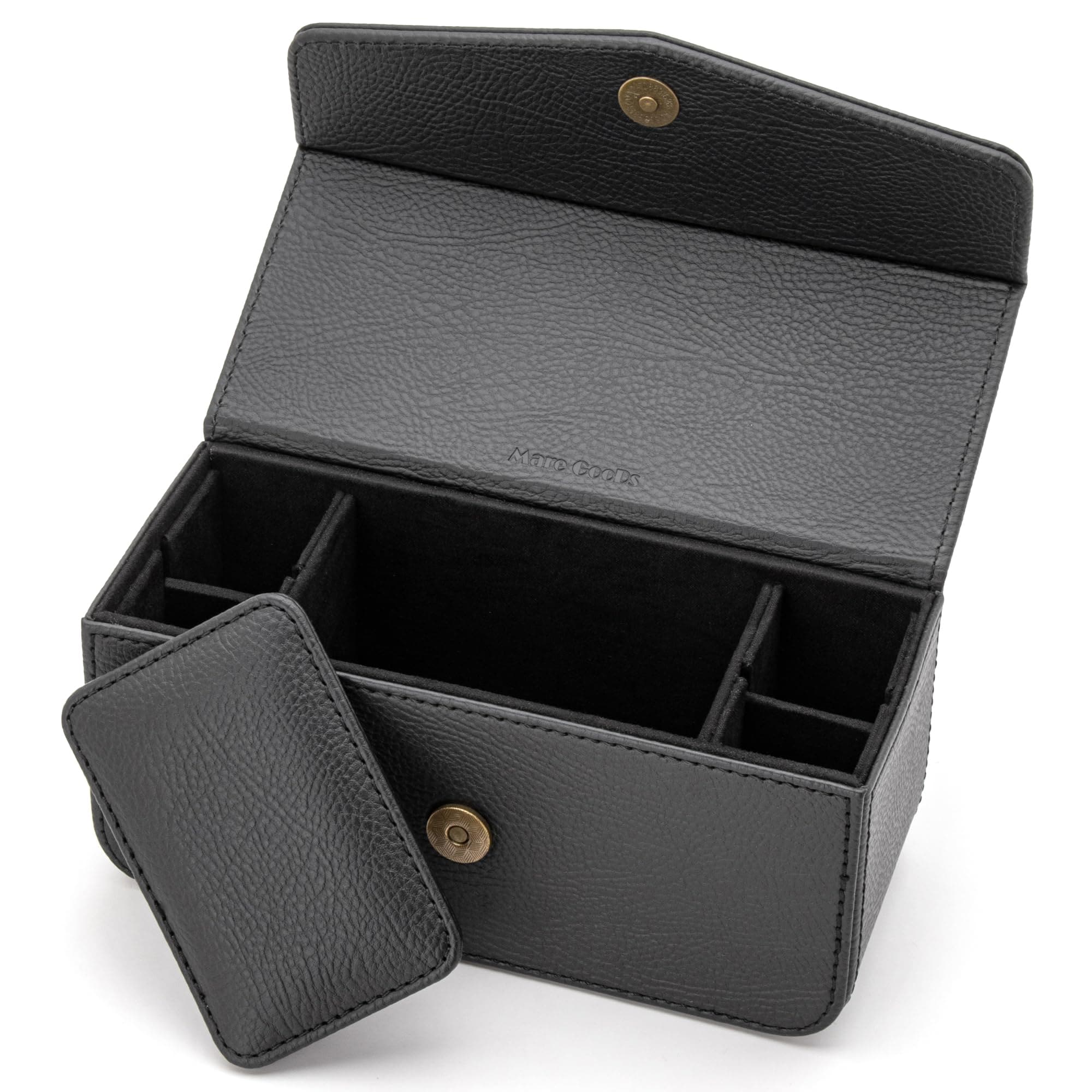 MareBiz 法人用印鑑ケース 印鑑 ケース 法人 4本 + ゴム印 (実印 銀行印 角印 認印 横判 など) 持ち運び レザー【捺印マット付属】