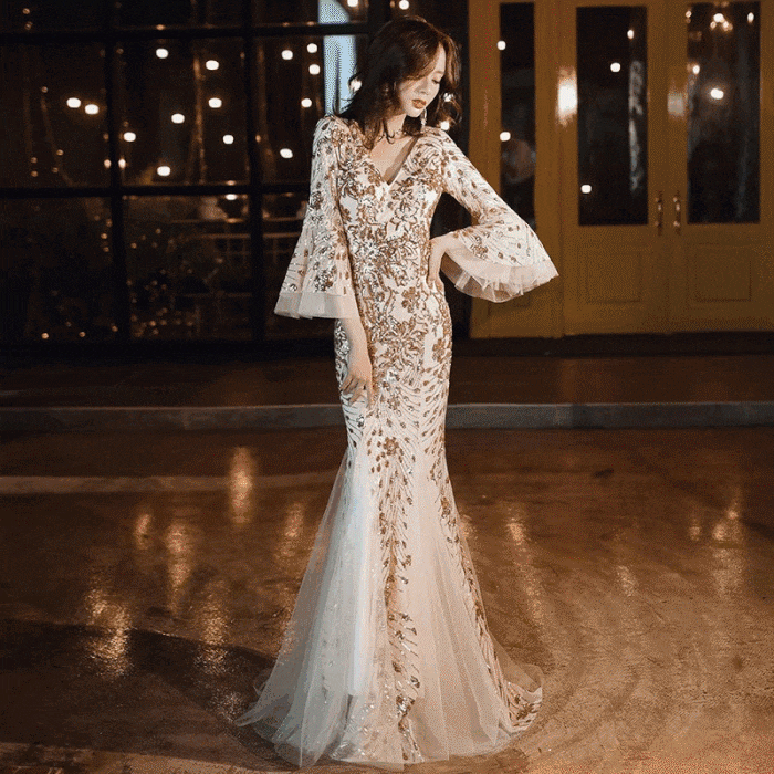 abigail マーメイドドレス ゴールド/ベージュ ブラック/ゴールド ゴールド/ブラック レッド 結婚式 パーティードレス ドレス ワンピース 二次会 ロングドレス 大きいサイズ ミモレ丈 ロング