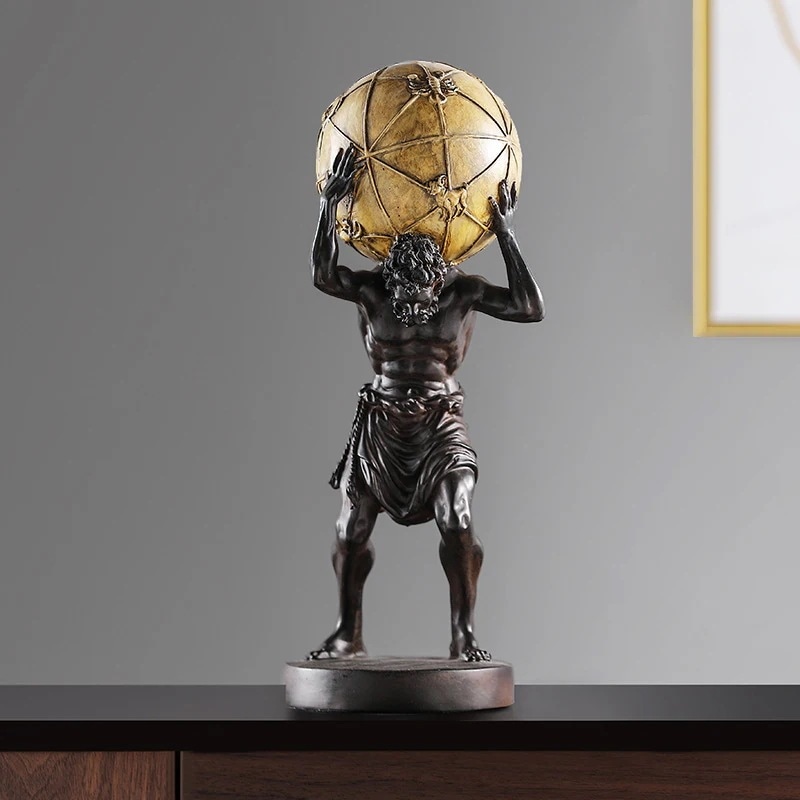 ヨーロッパ ギリシャ神話 置物 オブジェ アトラス 地球 アース 天を支える 玄関 リビング インテリア 雑貨 グッズ フィギュア 彫像