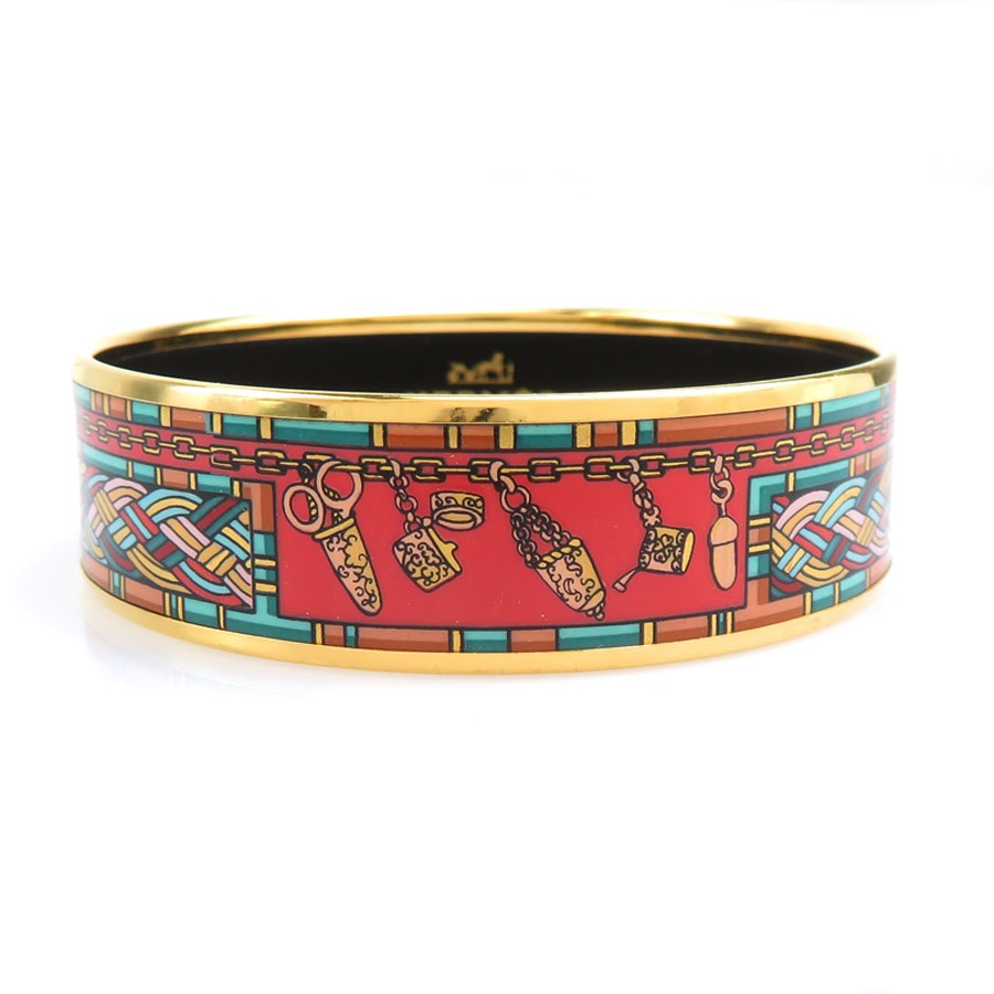 エルメス HERMES バングル ブレスレット エマイユ メタル/エナメル ゴールド/マルチカラー レディース e61792j