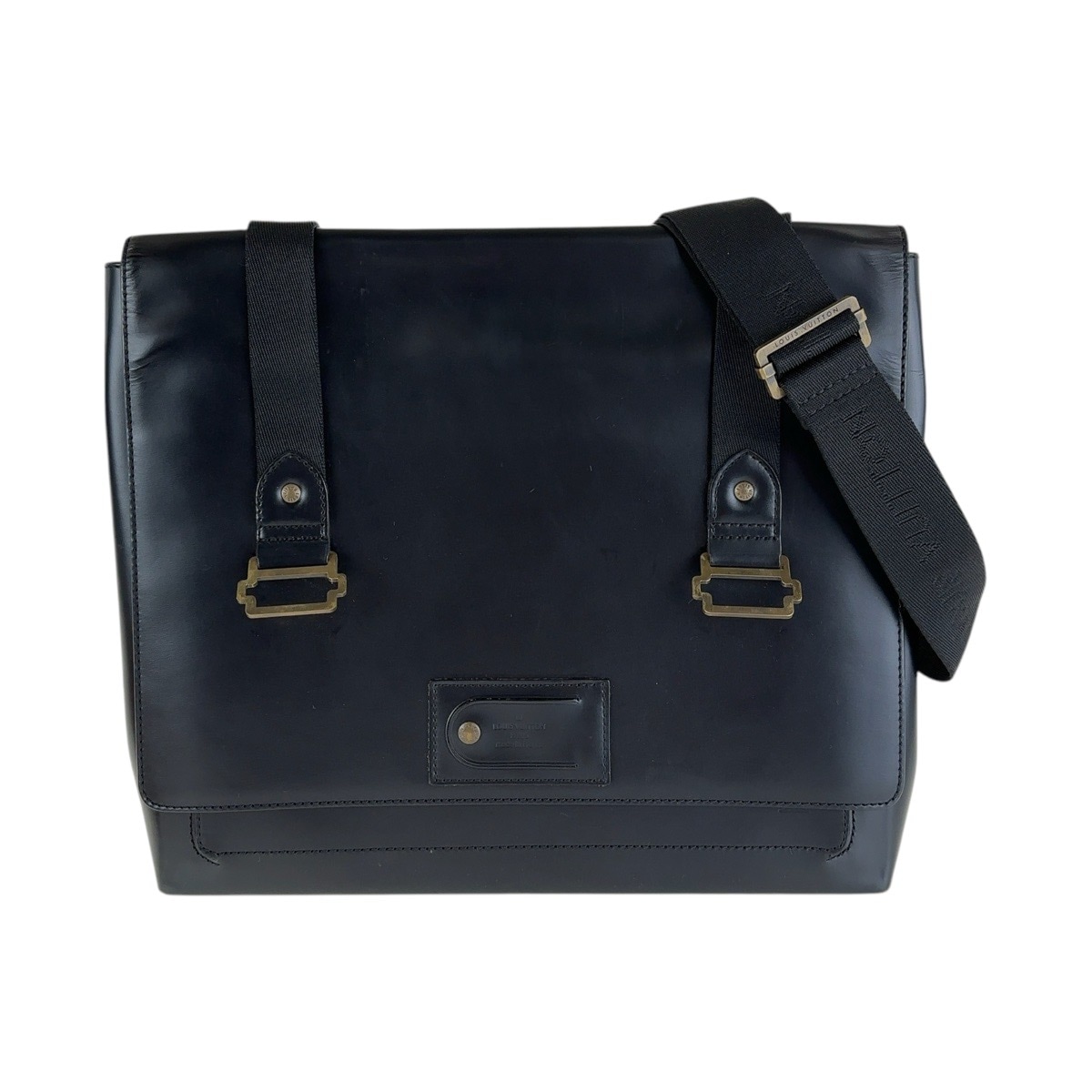 リエージュ ユサック ブラック 黒 ゴールド金具 レザー M92224 ショルダーバッグ メッセンジャーバッグ メンズ 410078