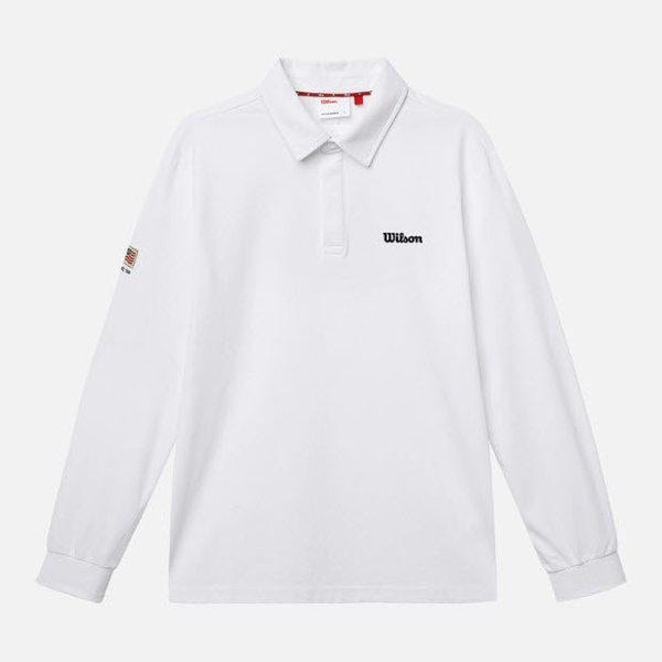 長袖Tシャツ VQA W241001GPL21-WHT 男性用襟付き長袖Tシャツ