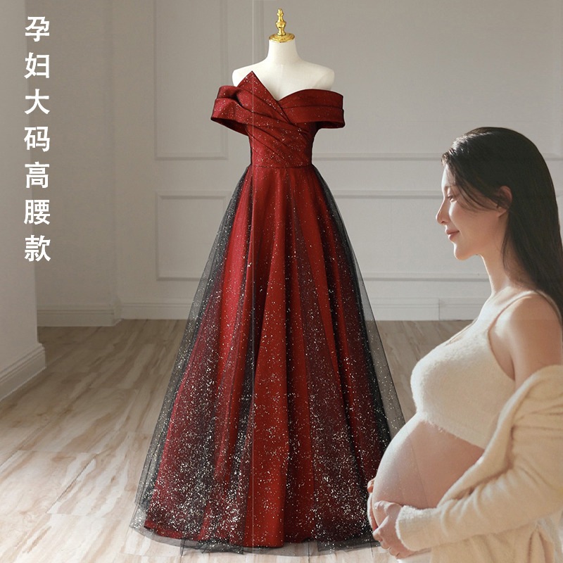 お色直しドレス 大きいサイズ ぽっちゃり スタイル見え 妊婦 お腹隠し 婚約 ワンピース 気品 オフショルダー 新婦 結婚式 フォーマルドレス