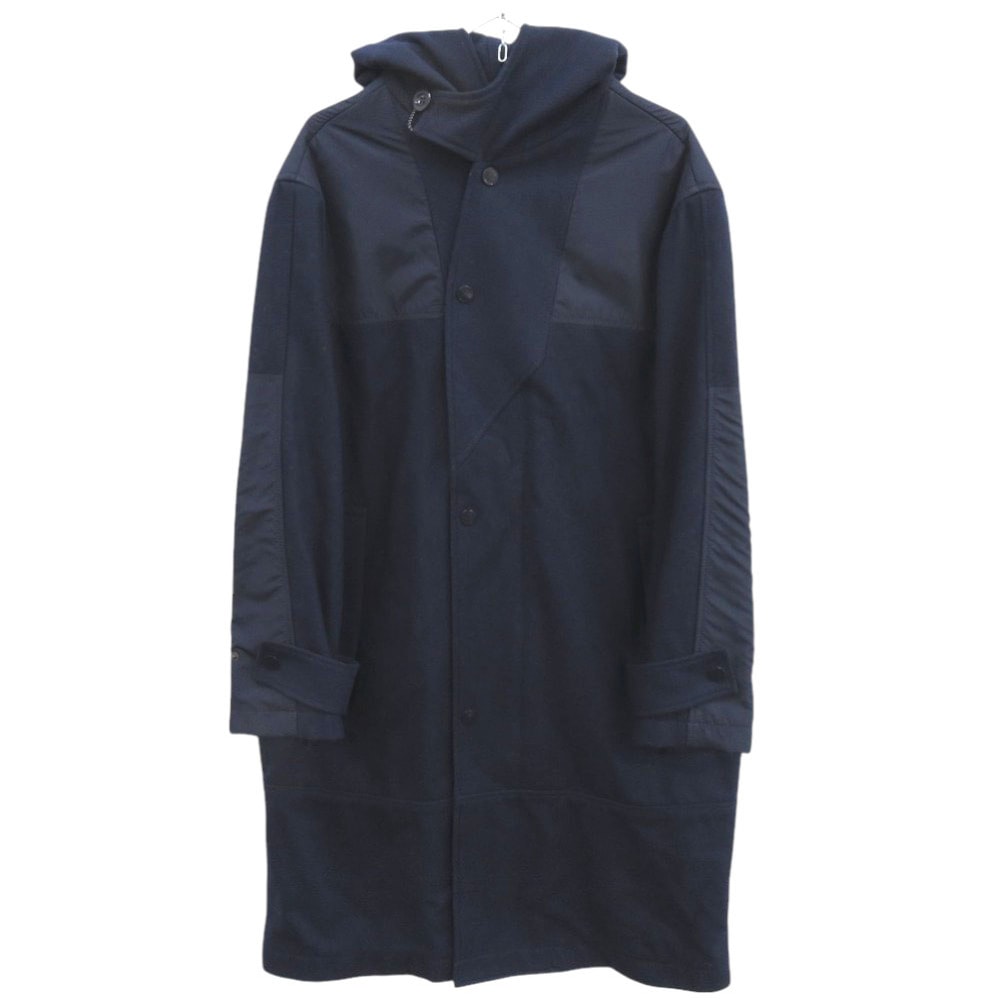 美品 × KEVIN JAMES MORLEY フーデッドコート アウターその他 ウール/ナイロン/ポリエステル ネイビー 1268【中古】 メンズ