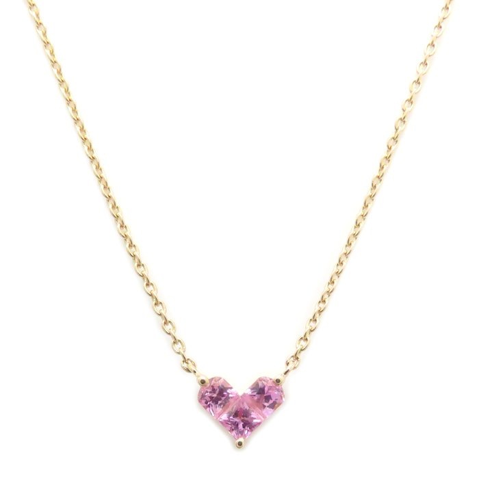 ミステリアスハート ネックレス ピンクサファイヤ0.25ct K18PG ピンクゴールド レディース/295322【中古】