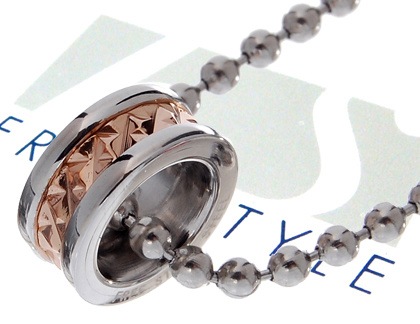 FREE STYLEフリースタイルピンクゴールドリングペンダントst /ステンレスアクセサリー指輪