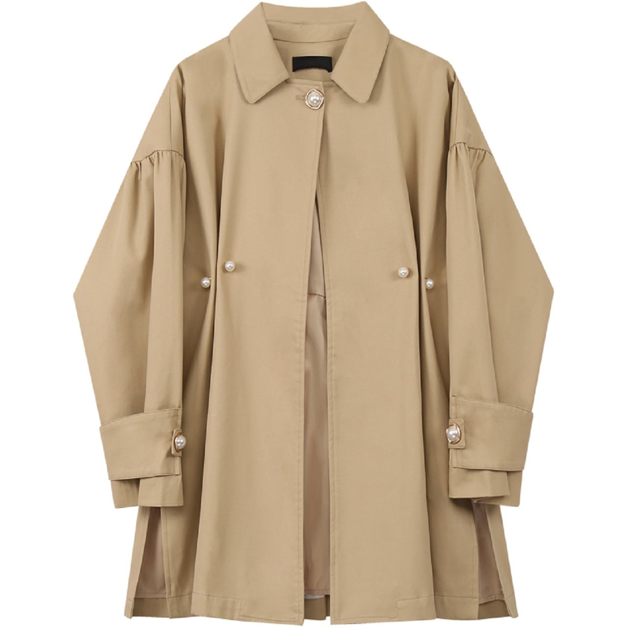 レディースアウター ミドル丈コート レディースコート 秋 新作 ルーズ ニッチ ガーリー プリーツ