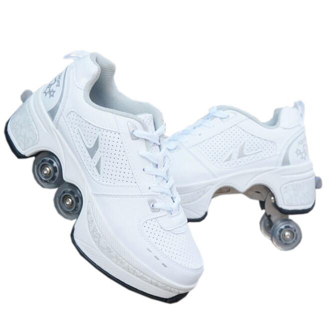 ローラーシューズ　ローラースケートシューズ登場 隠れるローラー 変形スニーカー　大人子供使用