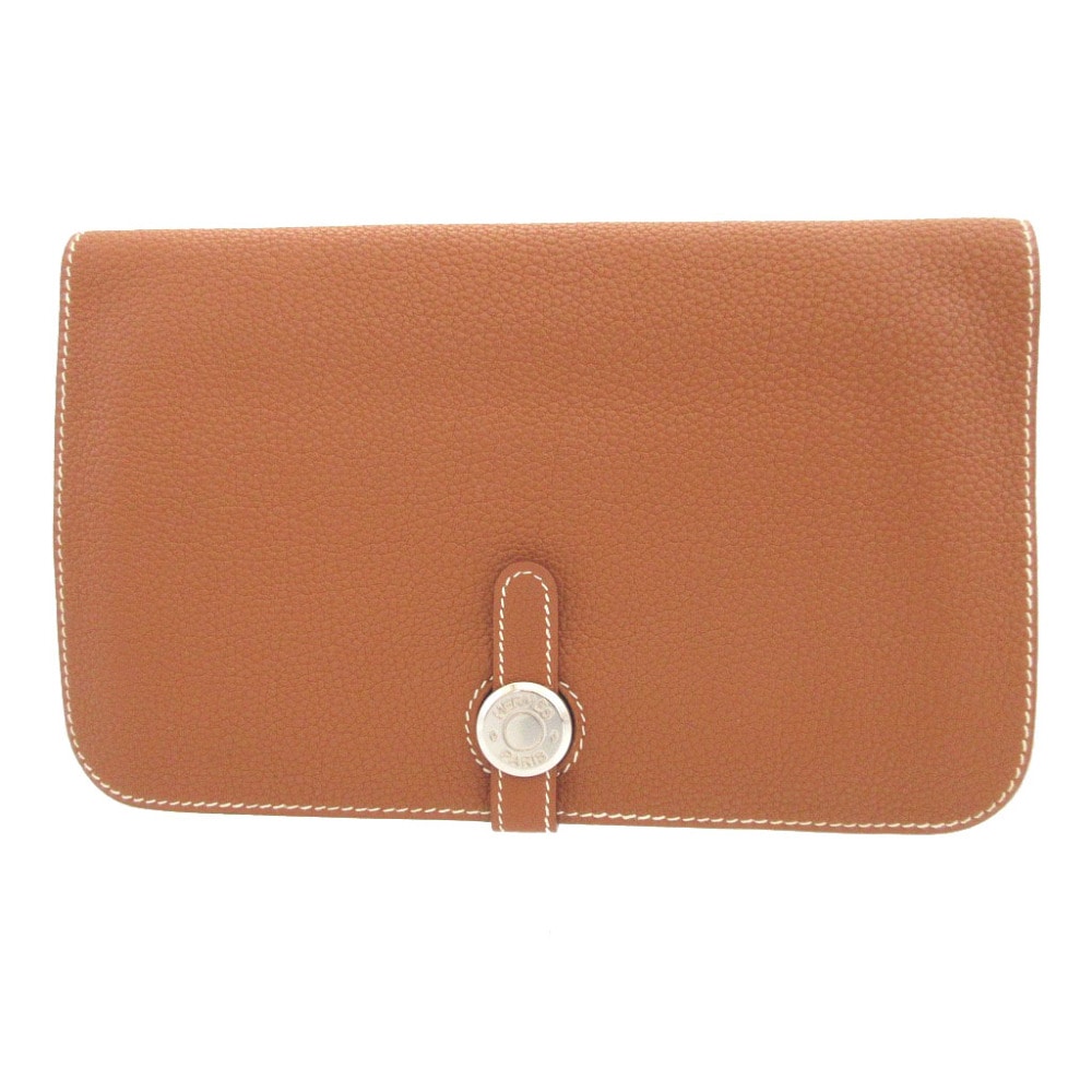 美品 ドゴンGM 長財布 トゴ/トゴ ゴールド F刻印 0281【中古】 ユニセックス