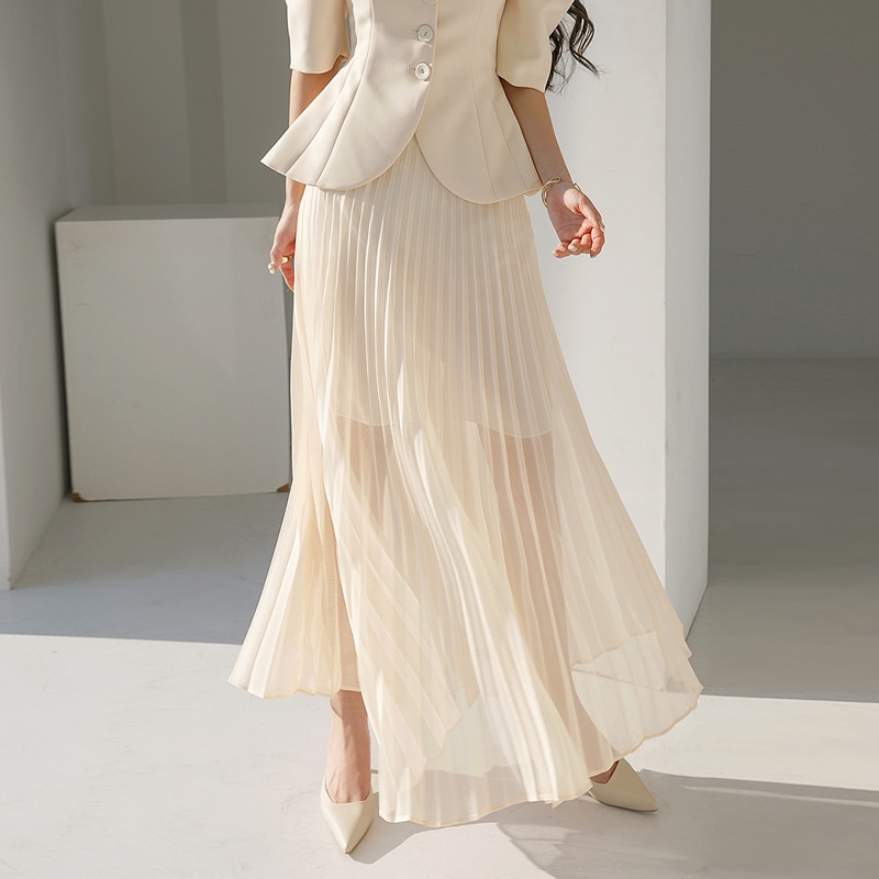 SK9144 シフォンプリーツロングスカート