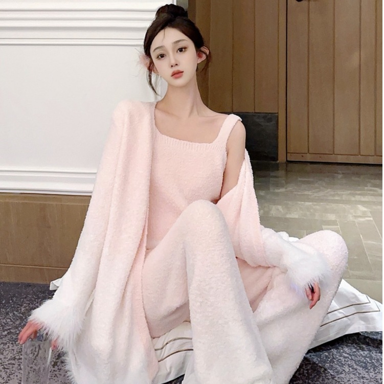 高級感  厚手 ルームウェア 3点セットアップ 3色