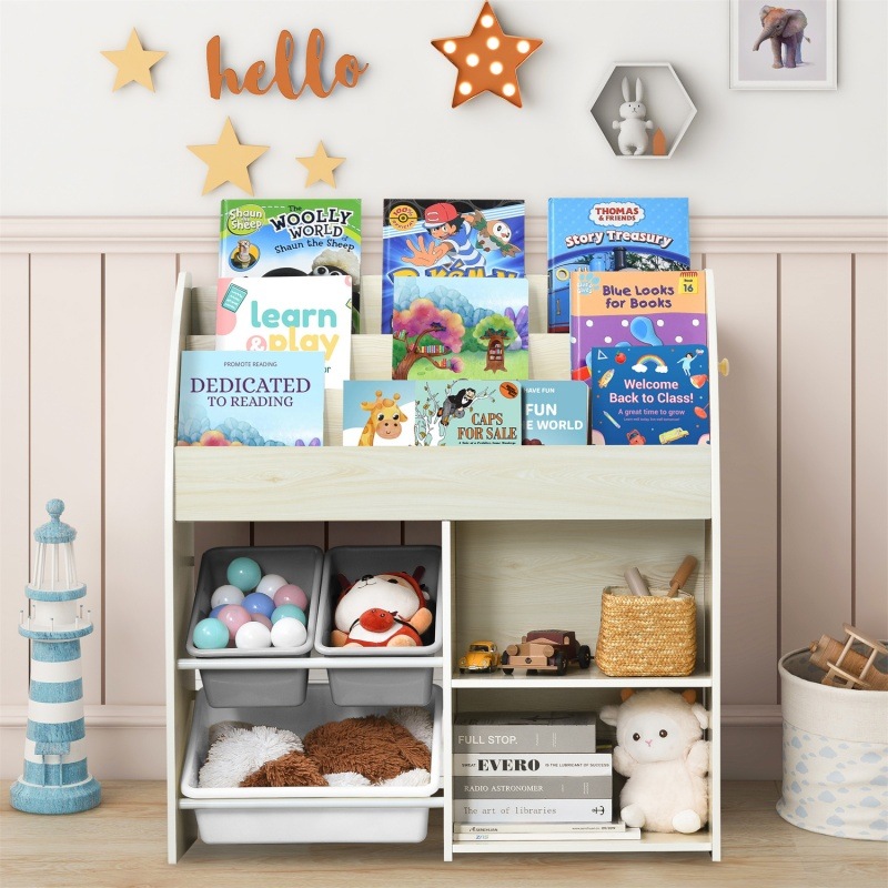 絵本ラック 絵本棚 本棚 収納ラック おもちゃ収納 子ども用家具 収納 収納棚 大容量 玩具箱 収納ケース 子供部屋 キッズ収納 子供 プレゼント
