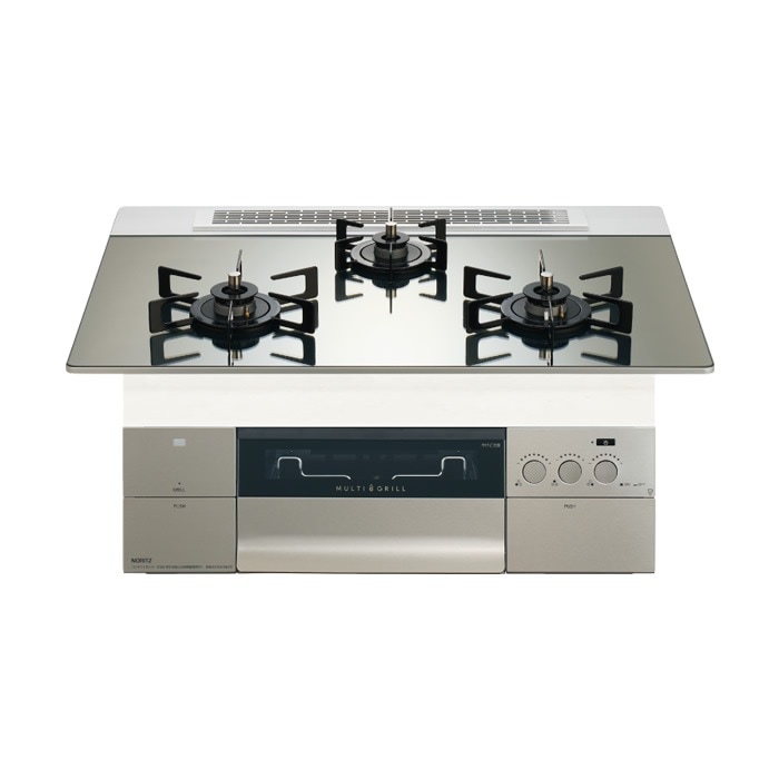 都市ガス用 75cm天板ビルトインコンロ PROGRE FLAT プラチナシルバー N3S23PWASKSTEC-13A