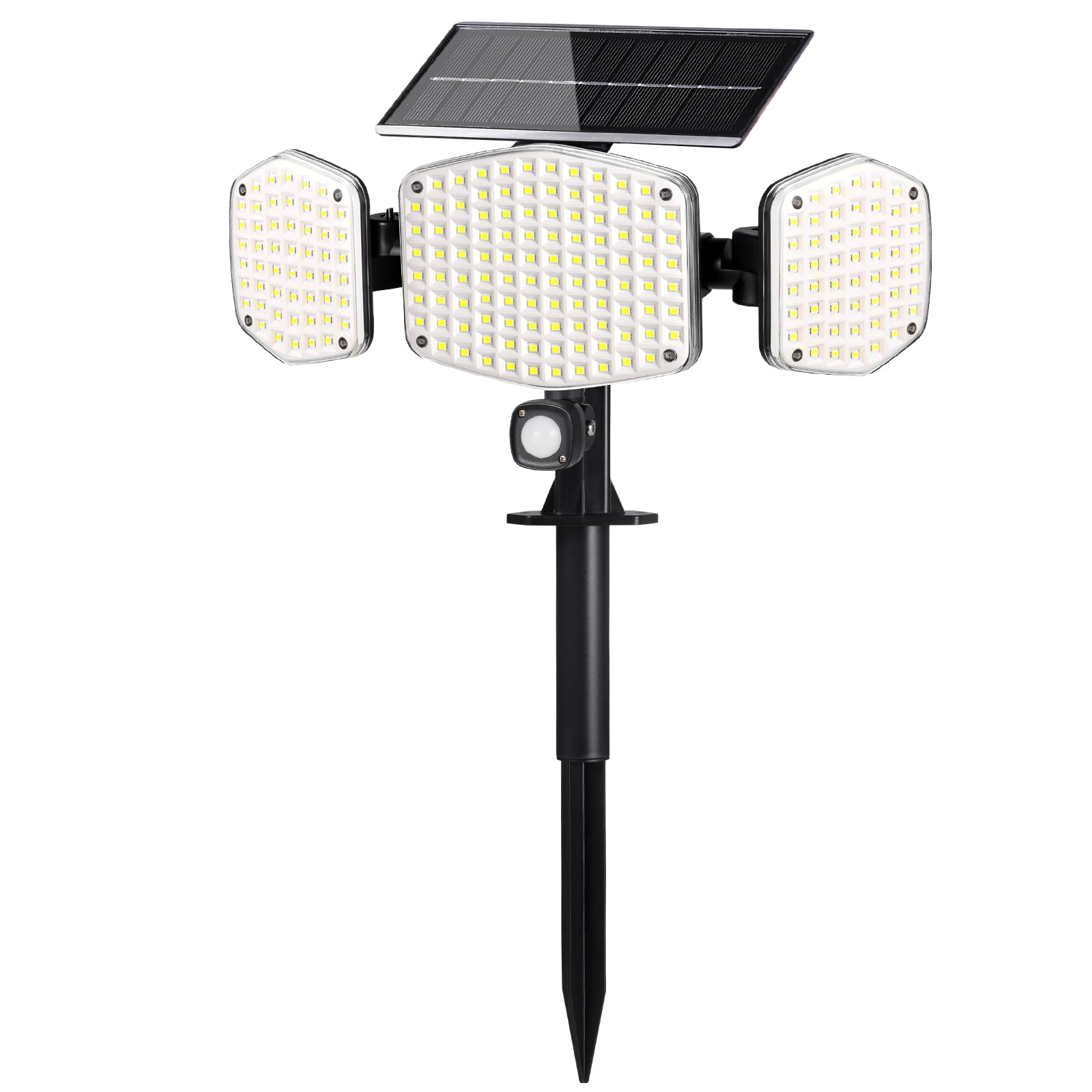 ソーラーライト 屋外 センサーライト 【2Way 埋め込み・壁掛け】 2100ルーメン 高輝度 2200mAh大容量バッテリー 人感センサーライト IP65防水 360角度調整可 74750