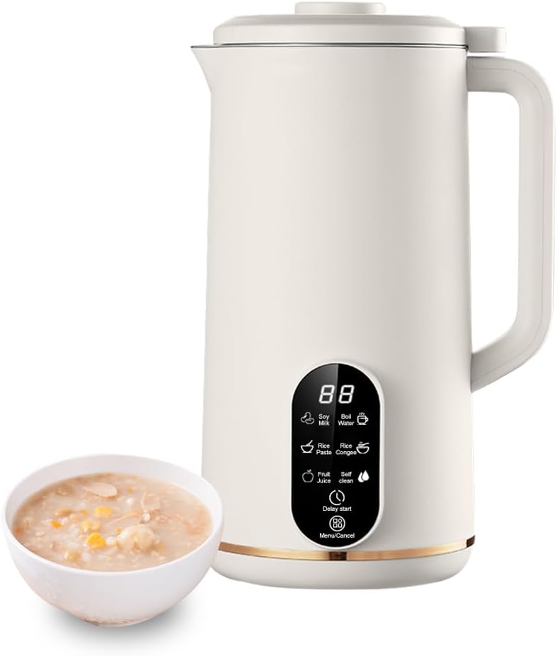 「12H予約・304ステンレス」 MACOLAUDER 豆乳メーカー 熱650ml/冷800ml ホット＆コールド兼用 豆乳・離乳食・ジュース・お湯・お粥・洗浄 乾燥豆 ミキサー ジューサー 電動 豆