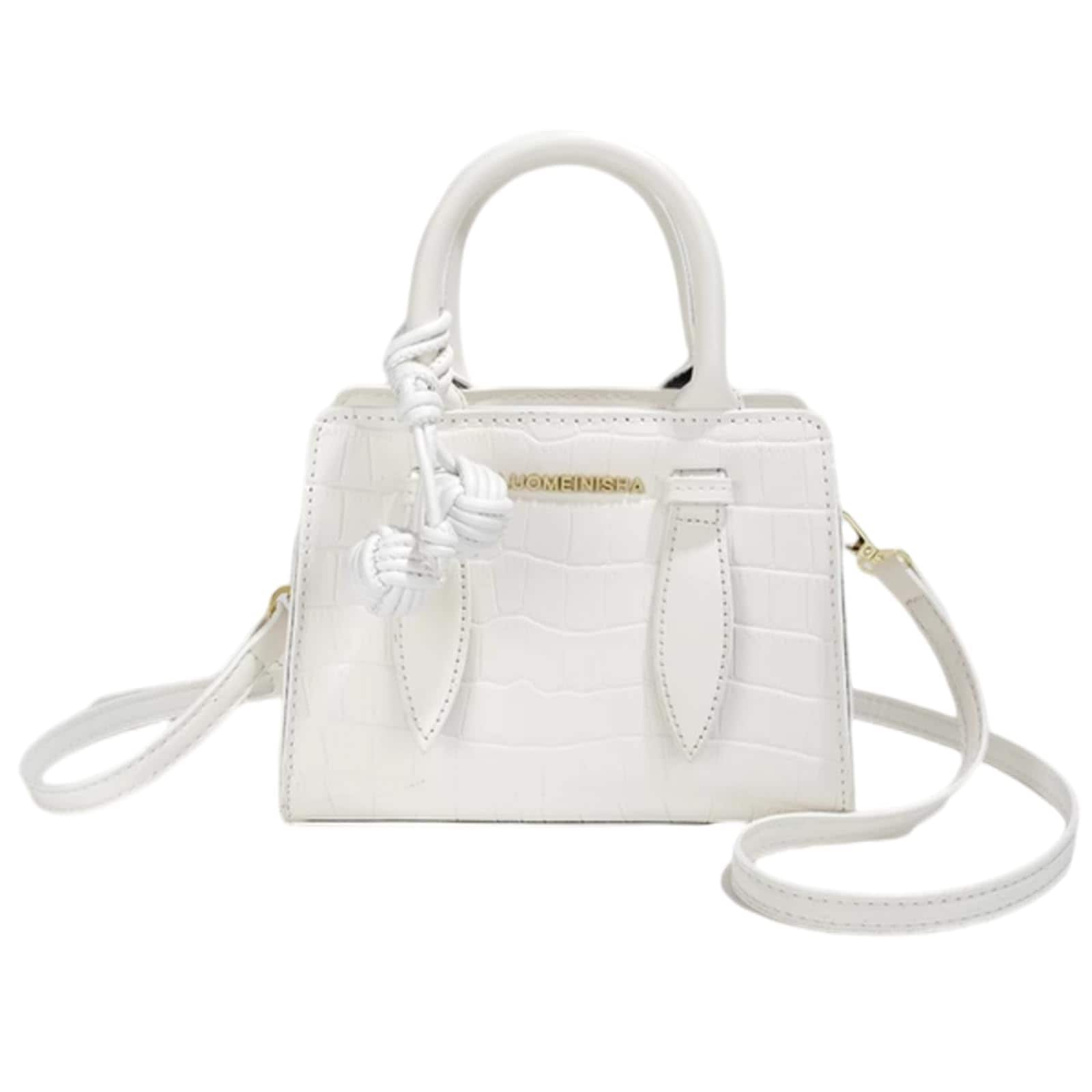 CEEKAY ショルダーバッグレディース ポシェット ワンショルダー ハンドバッグ 女性バッグ 肩掛け 斜め掛け レディース 軽量 ファスナー付き 小さめ ミニバッグ 方形 ワニ柄 PUレザー ホワイ