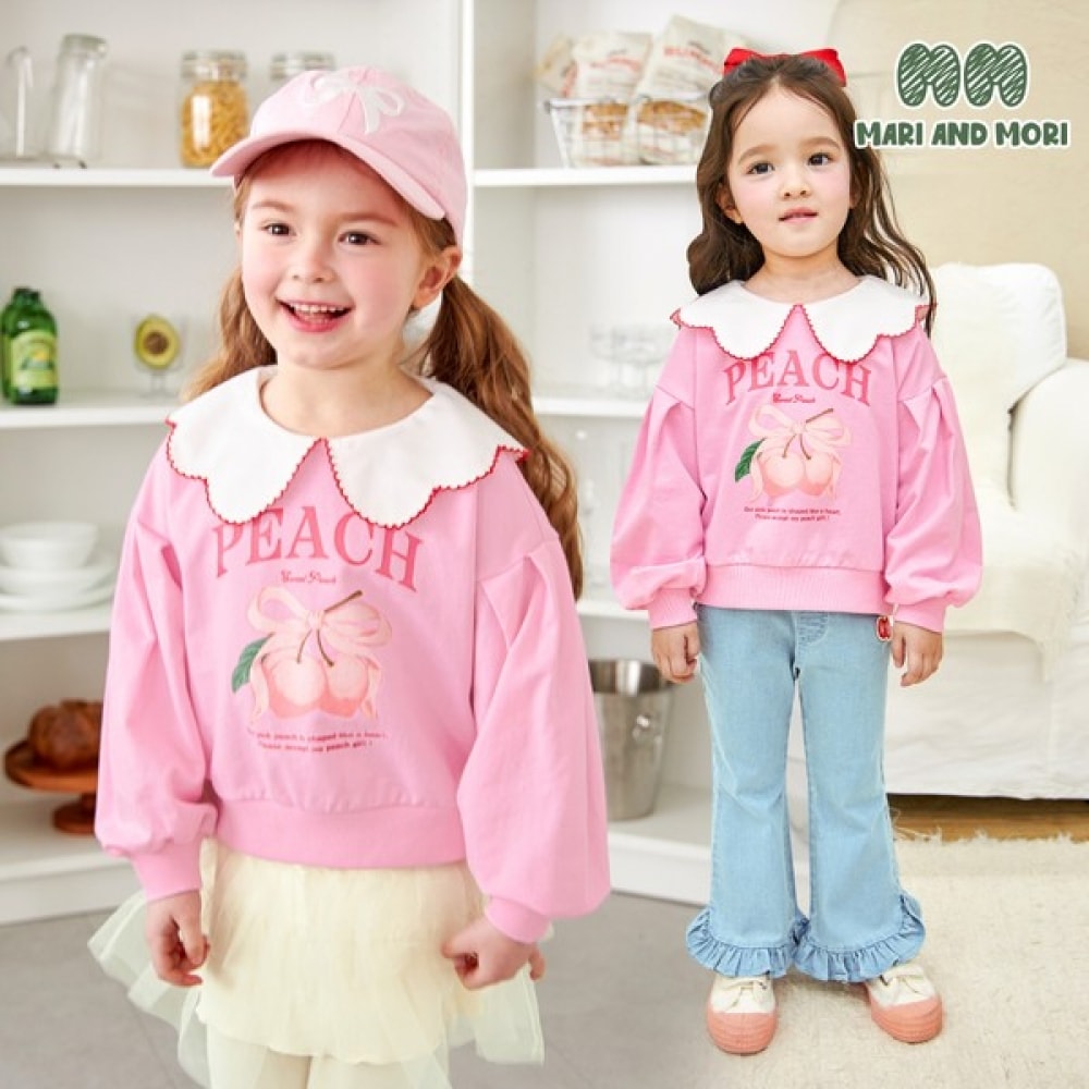 [ウォルトンキッズ] ピーチガールスカラップカラーTシャツ 4,723円