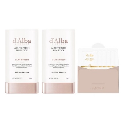 【ヴィーガンビューティー】 エアフィット フレッシュ サンスティック SPF50+ PA++++ 19g×2個 トリュフロール配合 エアリーバームテクスチャー 高保湿 鎮静ケア 皮脂コントロール