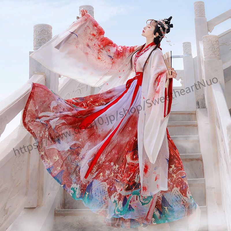 二次元 学園祭 文化祭漢服男女夏魏晋広袖仙気古風斉腰超仙学生時代装成人フルセットクリスマスハロウィン コスプレ スカート ロリスーツ