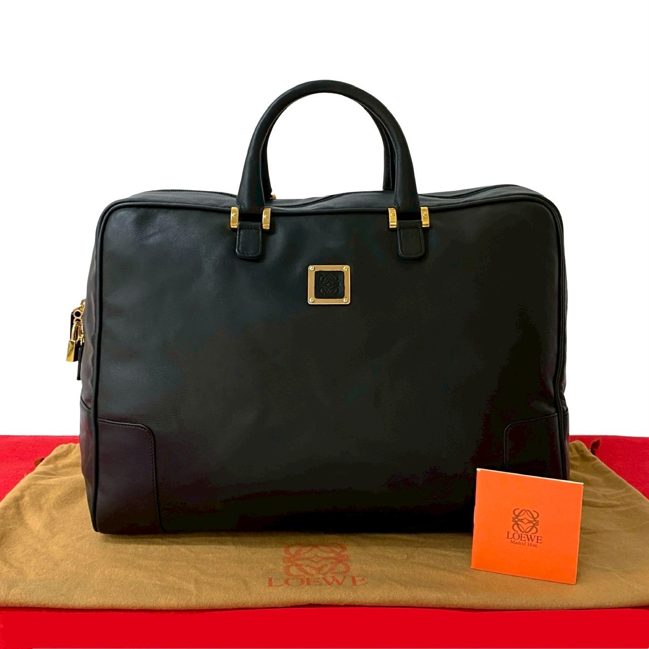 アナグラム ロゴボストンバッグ レザー ブラック 34013