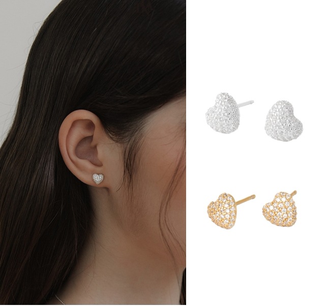 925 Silver Heart Blossom Earrings