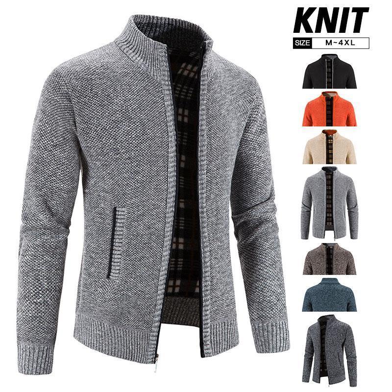 【即納】カーディガン メンズ ニットジャケット ジャケット ニット セーター アウター 長袖 無地 春秋冬 前開き ユニセックス 厚手 トップス 通勤
