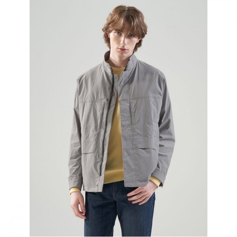 （ロガディス）ハイネックサファリジャケット-グレー（RY4237C133）