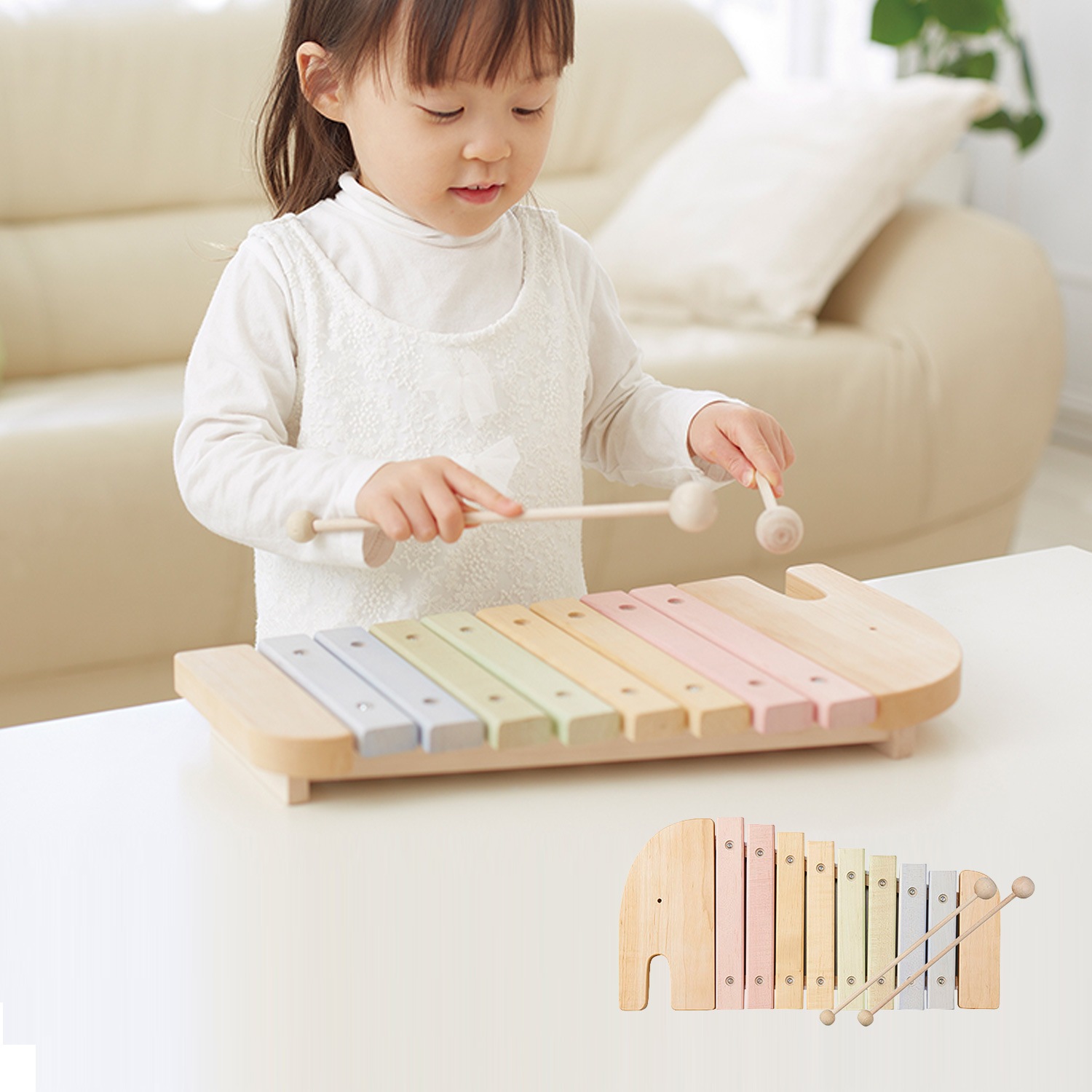 木琴 エレファントシロフォン 2歳から 知育玩具 おもちゃ 音あそび 日本製 809556