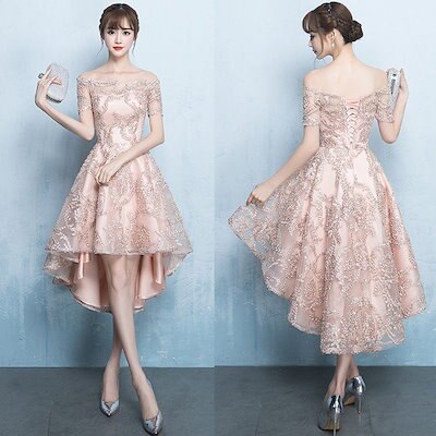 フォーマルドレス ウェディングドレス 編み上げ ブライズメイドドレス お揃いドレス 不規則