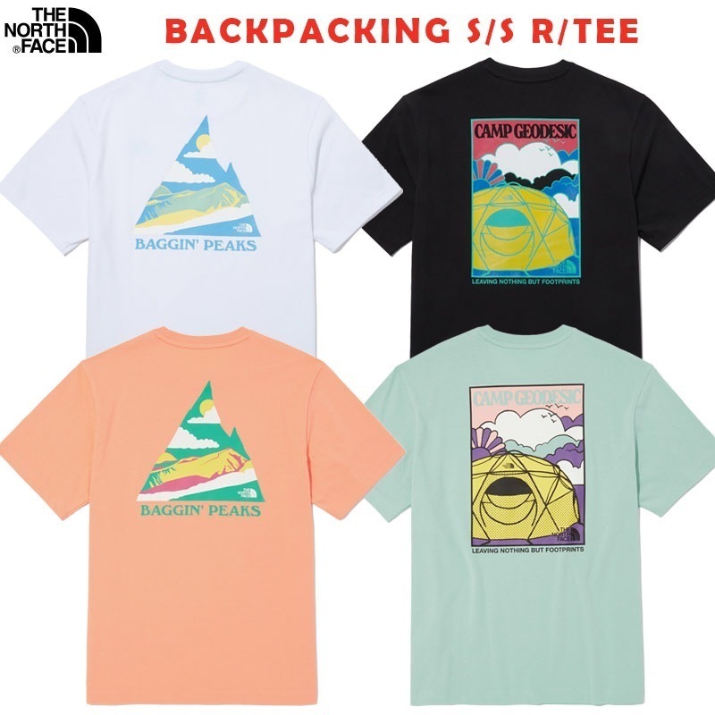 韓国正規品保証 関税負担なし NT7UP08A BACKPACKING S/S R/TEEデイリー 基本 着装 男子 女子 人気 韓国 ファッション 男女共用 アウトドア