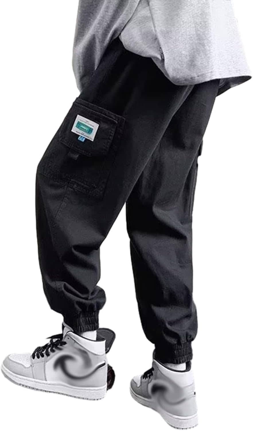 カーゴパンツ メンズ 作業パンツ ワイドパンツ ロングパンツ リブ裾 ビッグシルエット ウエストゴム紐 ポケット付き アンクルパンツ トレンド 美脚 通気性 旅行 アウトドア ストリート系 お兄系 原