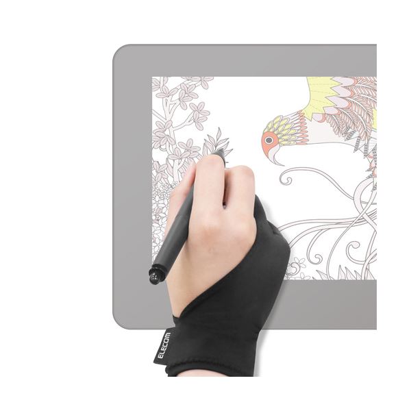 （まとめ）エレコム 液晶ペンタブレット用グローブ/Mサイズ TB-GV1M(×5セット)