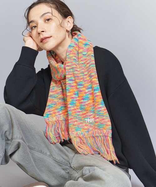 [最安値挑戦]ストールソリッドニット マフラー/マルチカラー レディース