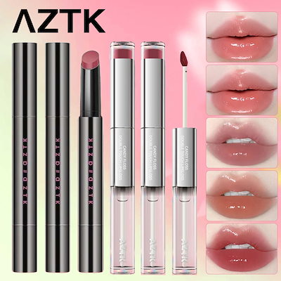 使いかけ化粧品 コスメ 口紅 リップ グロス ティント セット Qoo10] AZTK 【SNSで話題沸騰】両頭 リップグロス : ポイントメイク