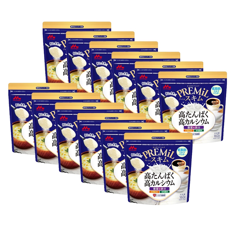 森永 PREMiL スキム 160g 12袋セット 低脂肪 たんぱく質 カルシウム 鉄分 ビタミンC