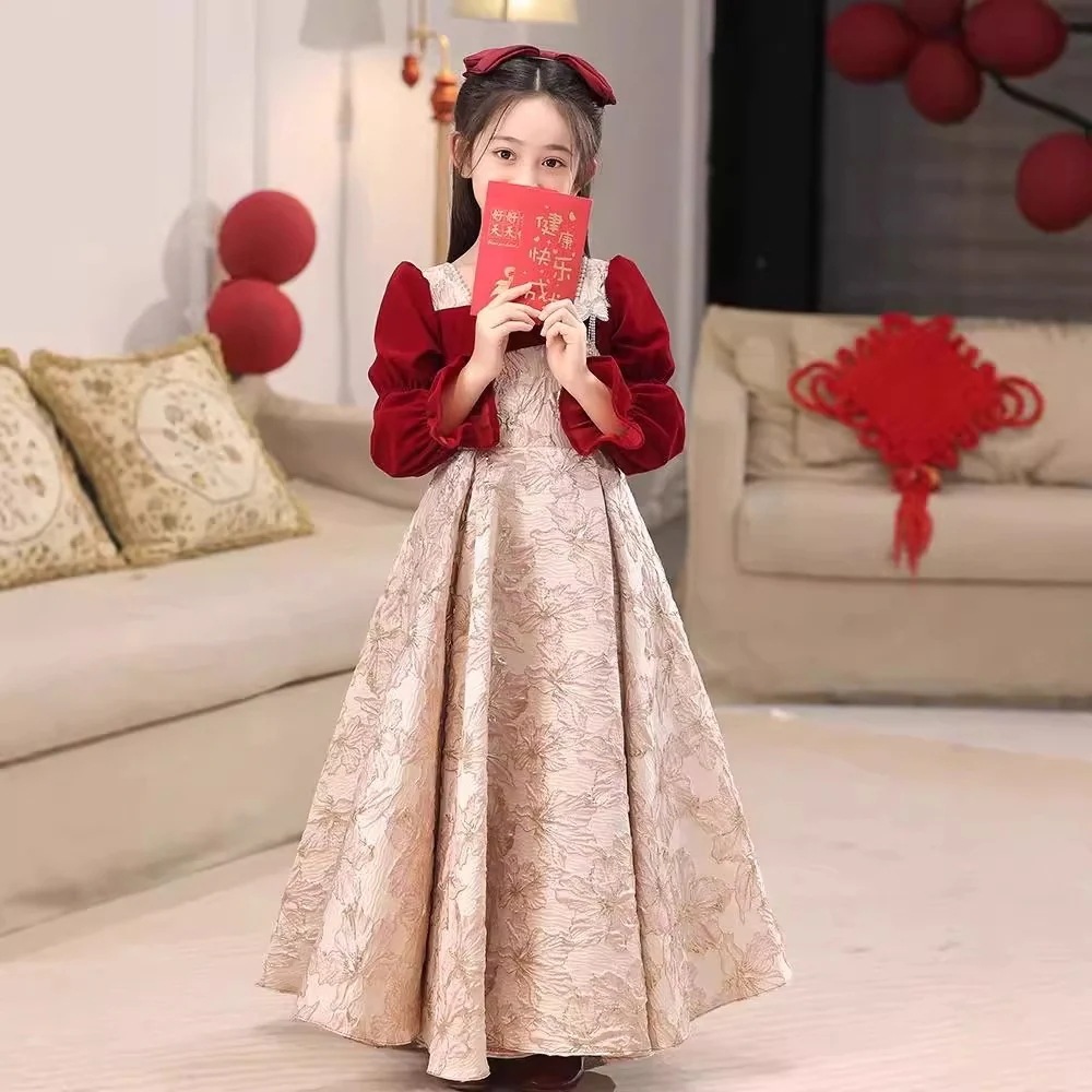 【2枚購入で 3oo円OFF】子供用ドレス10歳の誕生日プリンセスドレスガールズホストフラワーガールウェディングリトルガールピアノパフォーマンス服